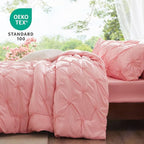 BEDELITE California King Comforter Set - 3 Peices Boho Pintuck Bedding Comforter Sets, Lightweight Soft & Warm Twin Bedding Sets with 2 Pillowcase for All Season