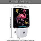 Tropical Bird Night Lights Plug Into Wall, Fanciful Playful Moon Stars Summer Peach Plug in Night Light with Dusk to Dawn Sensor for Living Room Family Room Bedroom Decor 2pcs