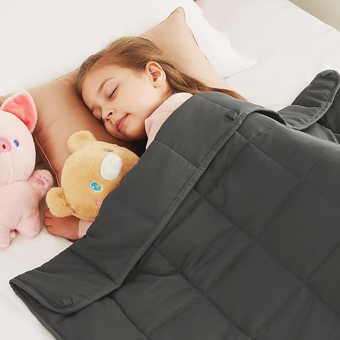 CuteKing Weighted Blanket (3lbs, 36"x48", Grey) Heavy Blanket for 40-60lbs, Weighted Blanket for Cooling & Heating with Premium Glass Beads, Soft Thick Blanket All-Season