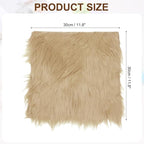 PATIKIL 12" Locker Rug, Small Area Rug Mini Faux Fur Rugs Small Locker Carpet Soft Fluffy Tiny Photography Props Square for Nail Photo Tabletop Background Picture Decoration, Dark Beige