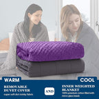yescool Weighted Blanket (15 lbs, 48" x 72", Violet) Heavy Blanket for Sleeping Perfect for 140-160 lbs, Breathable Blanket with Premium Glass Bead, Machine Washable