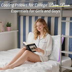 BETU Cooling Pillow Queen Size, Shredded Memory Foam Cool Pillow for Hot Sleepers, Adjustable Firm Soft Support Bed Pillows Perfect for Back Neck Pain and Side Sleeping with Pillow Case Cover, Purple