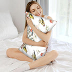 Silk Like Pillowcase for Hair and Skin Watercolor Forest Birds Floral 1 Pack Satin Pillowcase with Hidden Zipper Soft Breathable Smooth Cooling Pillow Cover King Size for Bedroom Sofa 20”x36”