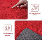 Large Soft Fluffy Rugs for Living Room, 6x9 Feet, Red Faux Fur Area Rug - Plush Non-Slip Shag Shaggy Carpet for Bedroom, Kids Boys Girls Dorm Nursery Room
