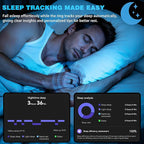 Smart Ring Health Tracker for Men Women - Sleep Tracker with Heart Rate, SpO2, Smart Health Ring for Women Men with Step Counting, IP68 Waterproof (Black 8)