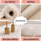 12inch Square Small Faux Fur Sheepskin Cushion Soft Plush Area Rug,Photo Background for Small Product Desktop Photography,Display and Decor,Jewelry,Nail Art,Locker Accessories (White)