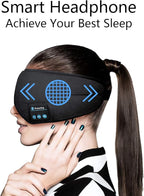 Wireless Sleep Mask,SKEYEOL Sleep Headphones,Adjustable&Washable Music Travel Sleeping Headset with Built-in Speakers Microphone Hands-Free for Air Travel,Siesta and Sleeping