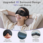 Sleep Headphones Wireless Bluetooth 5.4, 100% Blackout Sleep Mask with Bluetooth Headphones with HiFi Stereo in-Ear Earbuds, 3D Weighted Eye Mask for Sleeping Travel Meditation Men Women