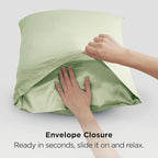 Bedsure Satin Pillowcase 2 Pack Similar to Silk Pillow Cases Standard Size, Pillow Case for Sleeping Women with Envelope Closure, Gifts for Women Men, Sage Green, 20x26 Inches, 2pcs
