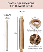 Classic Velvet Heatless Hair Curler Curling Rod Set - Soft Jumbo Large Flexi Rods Hair Rollers Curlers to Sleep in for Women, No Heat Heatless Curls Overnight Rods for Long Hair Volume Look Blonde