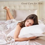 Vielit King Satin Pillowcase for Hair 2pc,Similar to Silk Pillow Cases,Easier Care Than Silk Pillowcase Gifts for Women Men,Beige,20x36 & Envelope Closure and 2 Satin Scrunchies