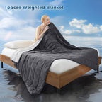 Topcee Weighted Blanket for Adults (20 lbs, 60" x 80") Queen Size Soft Cooling Heavy Blanket Sleeping, Apply to 190-210 lbs Body, Thick Breathable Blanket with Glass Bead, Easy Care