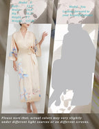 Aensso Long Soft Lightweight Silky Kimonos Robes for Women, Luxury Japanese Floral Womens Kimono Robe