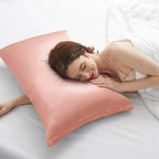 Rose Gold Satin Pillowcases with Zipper （20x30）,Queen Size Pillowcases Set of 2, Rose Gold Silk Pillowcase for Hair and Skin