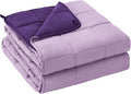 yescool Weighted Blanket for Adults (15 lbs, 60" x 80", Purple) Cooling Heavy Blanket for Sleeping Perfect for 140-160 lbs, Queen Size Breathable Blanket with Premium Glass Bead, Machine Washable