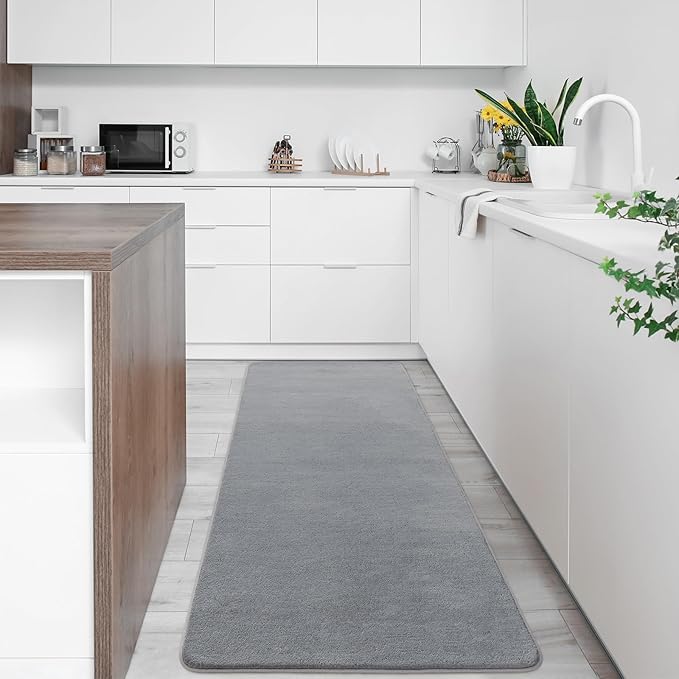 Softlife Washable Runner Rug for Bedroom Living Room Rug, 2x6 Grey Soft Fluffy Hallway Runner Rug, Non-Slip Indoor Carpet for Kitchen Laundary Room Decor Entryway Bathroom