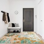 CRYPTOLITE Abstract Area Rug Washable Rug with Non-Slip Backing Low Pile Area Rugs for Living Room, Bedroom, Dining Room,4x6, Orange-Yellow