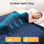 Wemore Minky Dot Weighted Blanket for Adults Twin Size 20 lb, Soft Heavy Blanket for Stress Relief and Sleep Promotion, Breathable Blanket for All-Season with Glass Beads, Navy Blue 60 x 80 inches