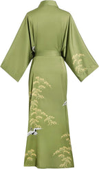 Aensso Long Soft Lightweight Silky Kimonos Robes for Women, Luxury Japanese Floral Womens Kimono Robe