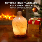 Classical Vase Art Glass Aromatherapy Diffuser 160ml ultrasonic Cool Mist Scent Aroma Essential Oil Diffu er Humidifier with Intermittent Mist & LED 7 Colorful Changing Night Light for Bedroom