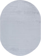 SAFAVIEH Washable Rug Faux Rabbit Fur Shag Collection - 5' x 7' Oval, Silver, Slip Resistant & Easy Cleaning, Ideal for Living Room, Bedroom, Kids Playroom, Nursery, Dining Space (FRF100G)
