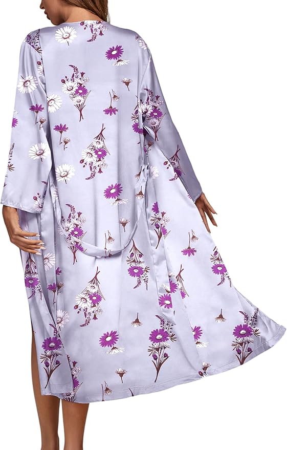 OPOIPIN Women's 3 Piece Pajama Set Sexy Cami Top and Shorts with Robe Sleepwear Loungewear Set