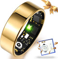 Smart Ring Health Tracker for Women Men, Sleep Tracker with Heart Rate,SpO₂,Blood Pressure, Fitness Ring for Activity Monitoring, No Subscription, Step Tracker Ring for ios&Android (Gold, #10)