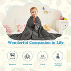 CuteKing Weighted Blanket (10lbs, 40"x 60", Grey) Heavy Blanket for 90-100lbs, Weighted Blanket for Cooling & Heating with Premium Glass Beads, Thick Blanket All-Season