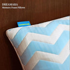 Dreamara Cooling Bed Pillows Queen Size Set of 2 – Adjustable Loft Shredded Memory Foam Pillows for Side, Back & Stomach Sleepers, Supportive & Breathable for Hot Sleepers (Blue)