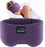 Sleep Mask with Bluetooth Headphones, Blackout Sleep Headphones for Side Sleepers, Ultra-Thin Bluetooth 5.4 Stereo Speaker Eye Mask for Travel, Meditation, Cool Gadgets (Purple)