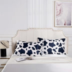 Satin Pillowcase for Hair and Skin, Cow Print Pillow Cases 2 Pack King Satin Pillowcase Set of 2 Cooling Silky Cow Pillowcase with Envelope Closure (20x36 inches, Black and White)