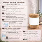 Sustainable Premium Bamboo Mini Humidifier (Improved Version) – 400ml Ultrasonic Quiet Desktop Humidifier, USB-C, Dual LED Night Light, Auto Shut-Off, Portable for Bedroom, Office & Perfect for Gift