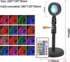 Floor Sunset Lamp Projector, 16 Colors Multicolor USB LED Night Light, 180 Degree Rotation Rainbow Lights for Bedroom, Photography, Party, TIK Tok Live, Christmas Light