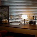 White Mushroom Lamp, Mid Century Modern Lamp for Nightstand, Dimmable Retro Egg Tart Bedside Lamps, Home Decor Ambient Lighting Aesthetic Cute Lamps for Bedroom Living Room (NOT Glass)