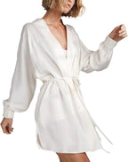 Lunya Washable Silk Robes for Women – Lightweight Short Robes with Pockets, Removable Belt & Interior Tie – Multiple Colors