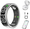 Smart Health Ring for Women Men, Smart Ring Fitness Tracker for iOS Android, Heart Rate, Blood Oxygen, Blood Pressure, Sleep Monitoring,5ATM Waterproof, No Subscription Fee (Silver, 10#)
