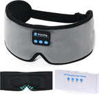 Sleep Headphones, Update Wireless 3D Eye Mask with Ultra-Thin HD Stereo Speakers for Side Sleepers, Air Travel, Meditation and Relaxation Grey