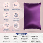 Blissy Silk Pillowcase - 100% Pure Mulberry Silk - 22 Momme 6A High-Grade Fibers - Silk Pillow Cover for Hair & Skin - Regular, Queen & King (Royal Purple, King)