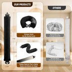 Overnight Heatless Hair Curler Jumbo Set, Overnight Rods for No Heat Curls - Velvet Satin Flexi Rods Sleep in Curlers Blowout, Hair Styling Accessories with Silk Scarf 4pcs Black
