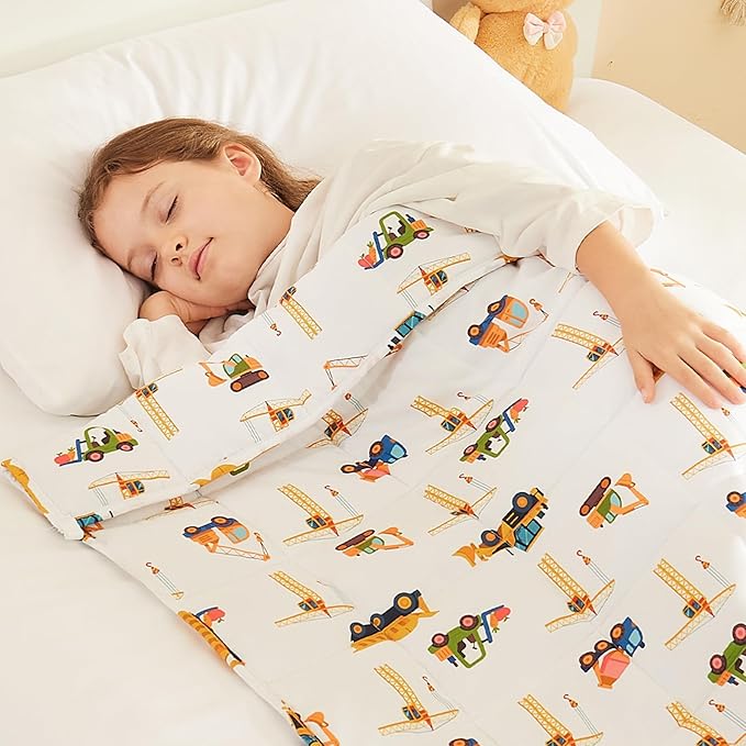 HOSUKKO Weighted Blanket - 5 lbs Engineering Vehicles Heavy Blanket - Breathable Blanket(36 * 48 inches, 5 lbs)