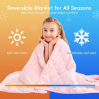 yescool Pink Weighted Blanket 3 lb Small Weighted Lap Blanket for Girls, Cooling Weighted Throw Blankets Minky Heavy Blankets, for 20-45lbs, 36 * 48in