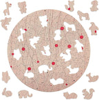 120 PCS Jigsaw Puzzle for Adults Personalized Picture Puzzle Light Peach Pattern Customized Wooden Puzzle for Family, Birthday, Wedding, Game Nights Gifts Animal Alien Shape Puzzle