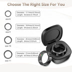 Smart Ring for Men, Fitness & Activity Tracker with Blood Pressure/Heart Rate Monitor, Sleep Tracker, Step Counter, IP68 Waterproof Ring for iOS & Android, Fast Charge, No Subscription (Black,Size9）
