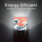Waves Night Light,Great Waves Plug into Wall Night Lights 0.5W Sleep Friendly for Boys Girls Led Night Light Dusk to Dawn Sensor Nightlight for Stairway/Hallway/Kitchen