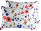 Satin Pillowcase for Hair and Skin, Super Soft and Cooling Similar to Silk Pillow Cases 2 Pack with Envelope Closure Standard Size Satin Pillow Covers, Gifts for Women(20"x26", Floral)