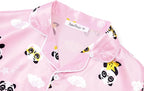 Beezizac Little & Big Girls Satin Silky Button Pajama Summer Short Sleeves Set Trendy Outfit Kid Size 6-16