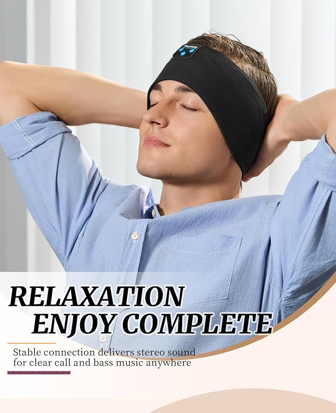 Perytong Sleep Headphones for Sleeping, Bluetooth Wireless Sports Headband, Cozy Lightweight Headband Headphones Hi-Fi Stereo Ergonomic ASMR Sleep Headphone Cool Gadget Gift for Women Men