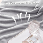 Exclusivo Mezcla Fleece Throw XL Blanket for Couch, Sofa, Super Soft and Warm Light Grey Blankets, All Season, Cozy, Plush, Lightweight, 50x70 Inches
