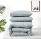 Luxlovery Blue Comforter Set King Dusty Blue Bedding Comforter Set Solid Bedding Set Breathable Blanket Quilts Modern Bedding Set for King Bed