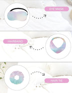 EPLAZA Silk Pajamas for Women Satin Pajamas Set 5 Pcs Long Sleeve Print Pattern Button Down Pjs Sleepwear Loungewear Set